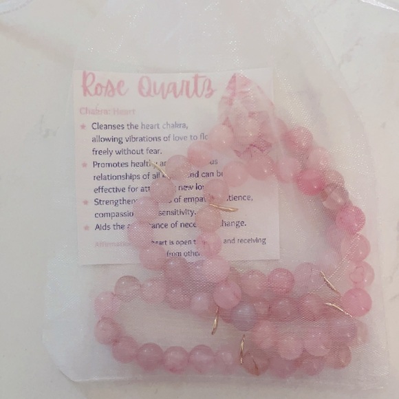 3 Rose Quartz Stretch Bracelets - Picture 4 of 6